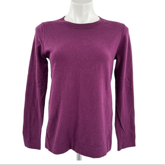 J. CREW Wool Blend Crewneck Pull Over Purple Sweater Size S NEW - Picture 2 of 7